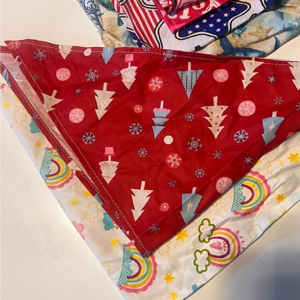 Small dog Colorful Patterned Bandanas Set of 12 - Picture 2 of 7